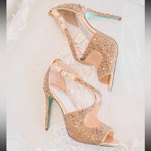 Betsey Johnson Gold Embellished Heels